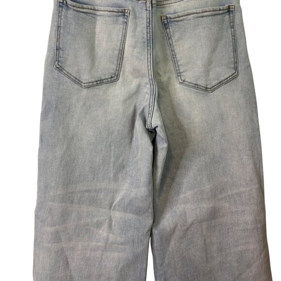 OAT New York Women's Light Wash High-Rise Wide-Leg Raw Hemline Stretch Size 28 - Picture 6 of 11